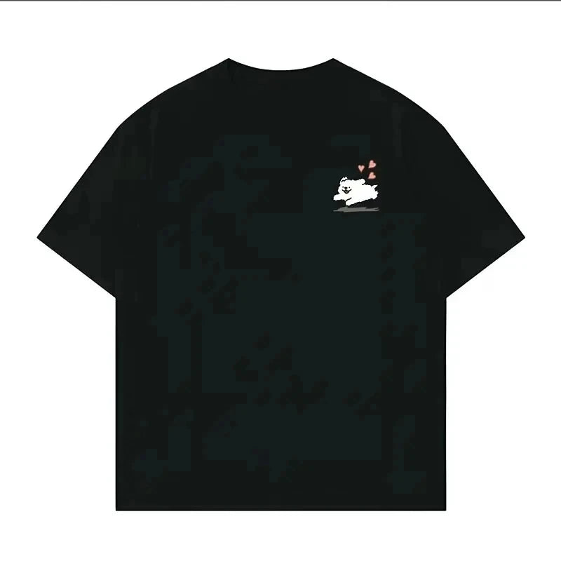 Japanese Style Pokemon King Carp Magikarp Sushi Sashimi Short Sleeved Pure Cotton T-shirt Loose Men's and Women's Summer Tops