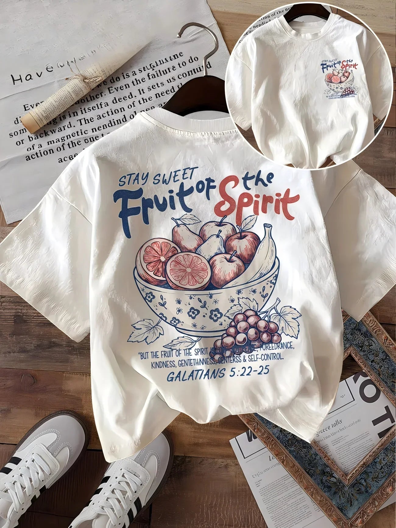 Fruit Of The Spirit Christian T-Shirt Women Stay Sweet Bible Ve...