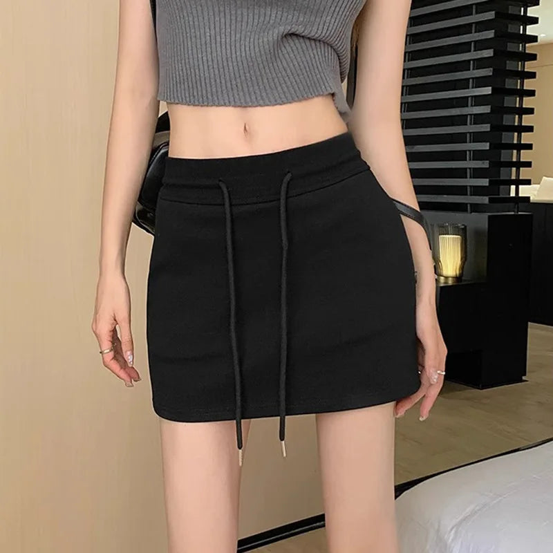 Grey Sports Short Skirt Anti Glare Women's Summer High Waist Hip Hugging Skirt Short A-line Skirt Pants and Skirt Comfortable