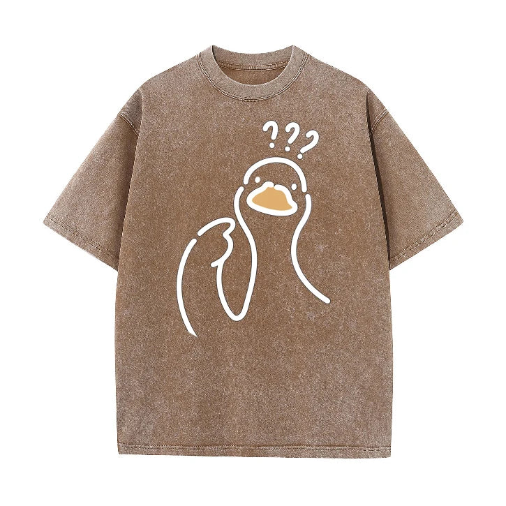 A Goose Full Of Doubts Graphic T-Shirt Summer O-Neck Short Sleeve Tee Retro Loose Casual Tops Fashion Men Women Daily Shirts