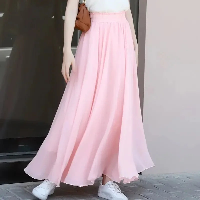 Adults Women Ballet Dance Skirts Long Chiffon Dance Skirts Lyrical Soft Ballet Dress Black Burgundy Translucent Dance Costumes
