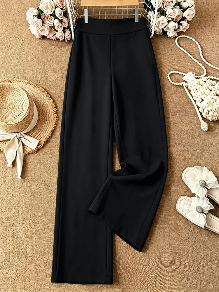 Women High Waist Wide Leg Yoga Joggers Straight Leg Casual Sports Pants Loose Stretch Outdoor Workout Trousers For Spring Summer