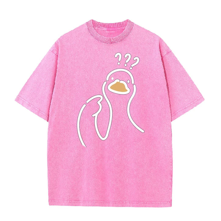 A Goose Full Of Doubts Graphic T-Shirt Summer O-Neck Short Sleeve Tee Retro Loose Casual Tops Fashion Men Women Daily Shirts