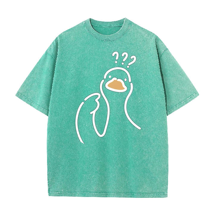 A Goose Full Of Doubts Graphic T-Shirt Summer O-Neck Short Sleeve Tee Retro Loose Casual Tops Fashion Men Women Daily Shirts