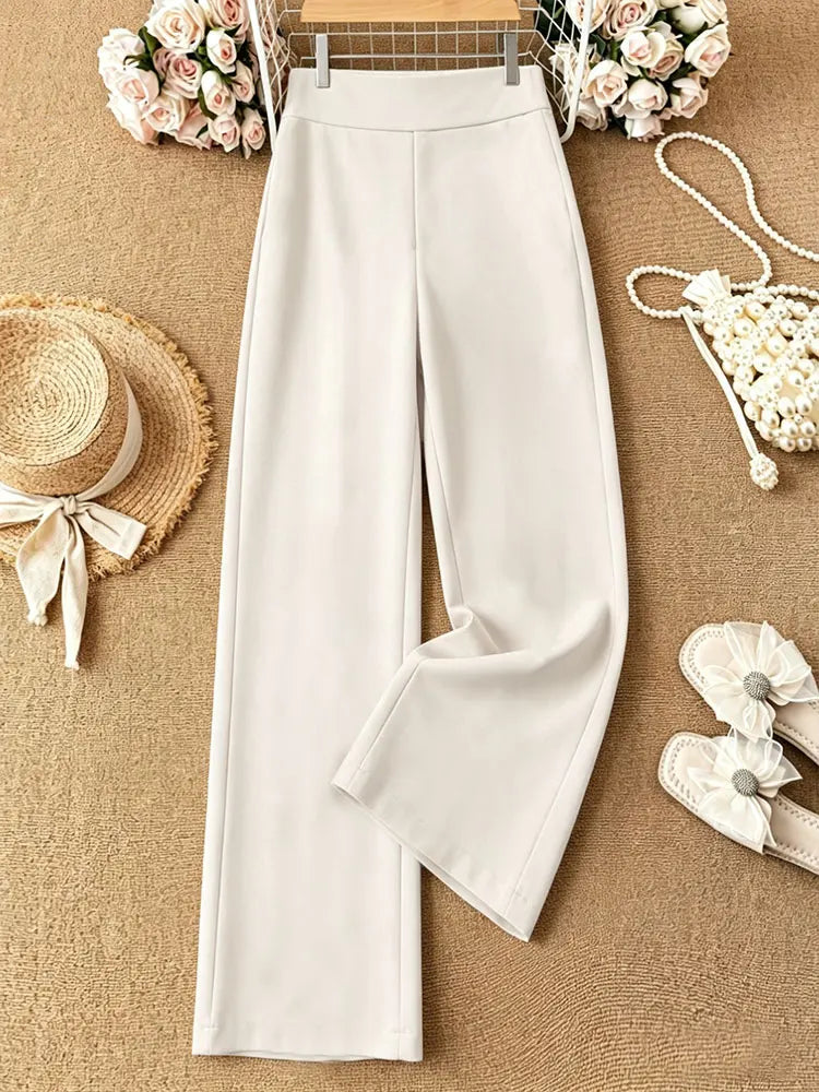Women High Waist Wide Leg Yoga Joggers Straight Leg Casual Sports Pants Loose Stretch Outdoor Workout Trousers For Spring Summer