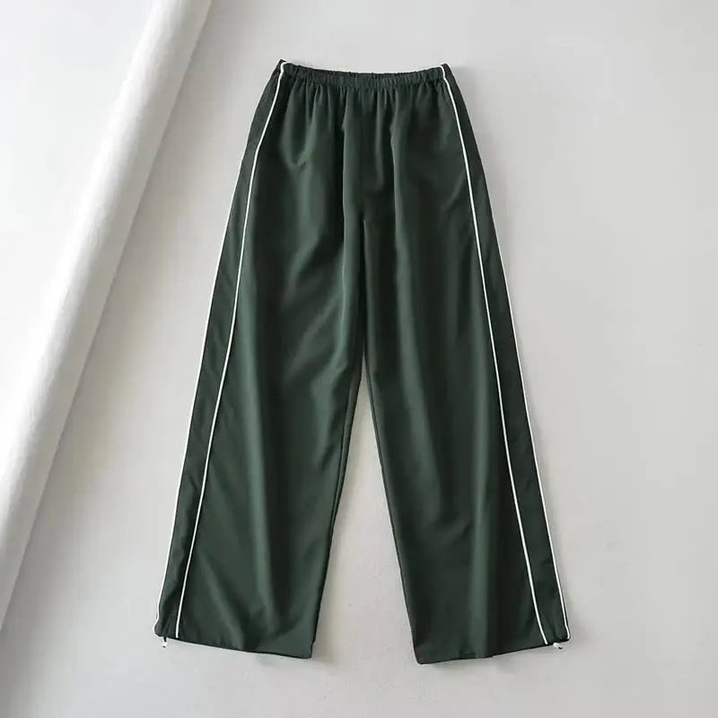 Y2K Women Vintage Baggy Cargo Pants For Women Drawstring Elastic Low Waist Pants Harajuku Hip Hop Straight Wide Leg Sweatpants