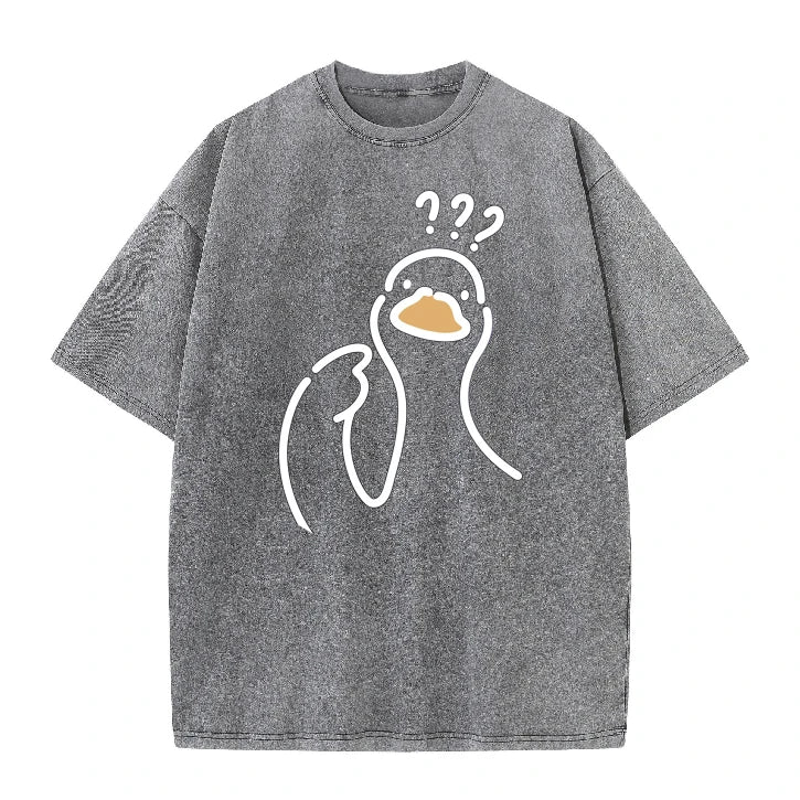 A Goose Full Of Doubts Graphic T-Shirt Summer O-Neck Short Sleeve Tee Retro Loose Casual Tops Fashion Men Women Daily Shirts
