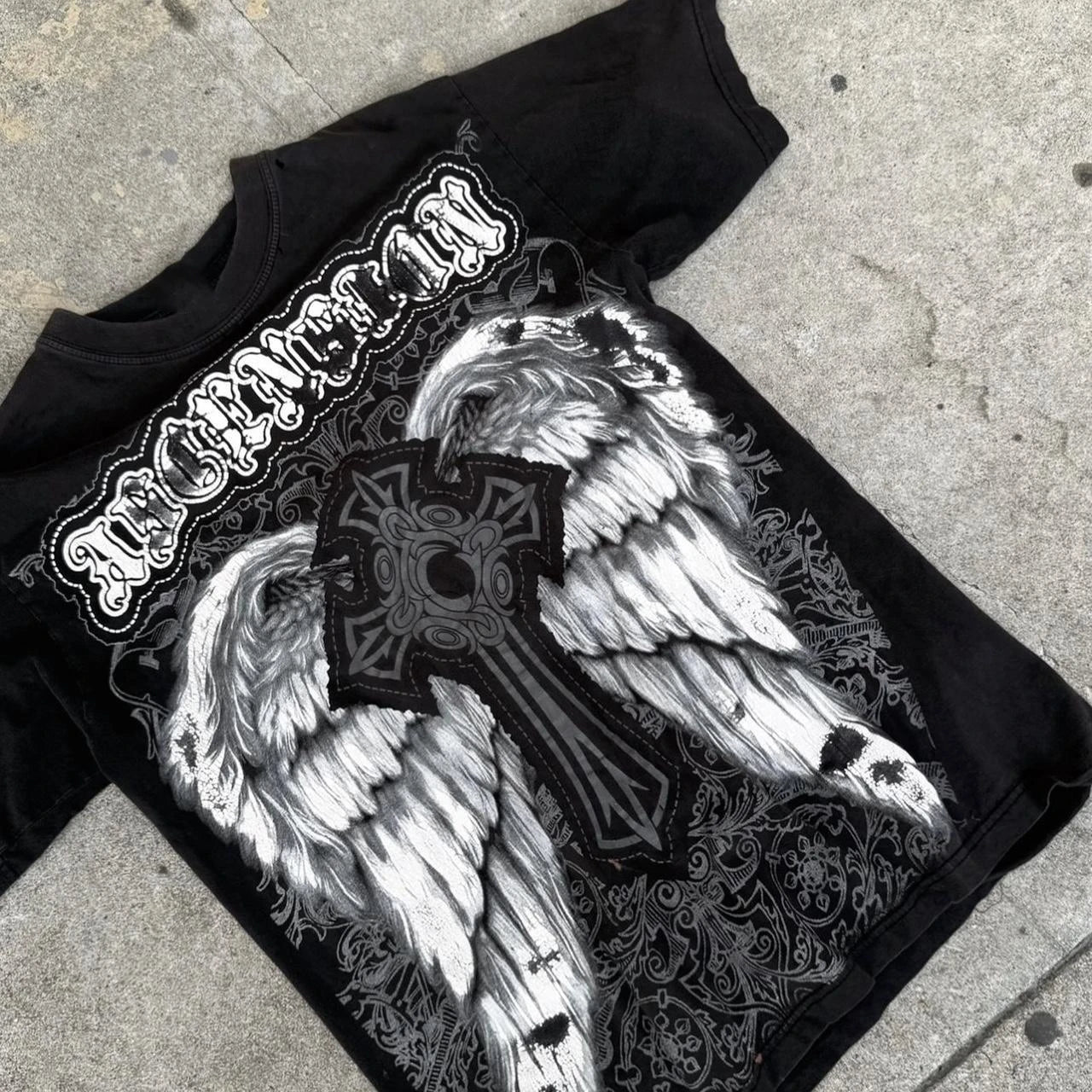 Classic Y2K Gothic Style T-shirt Print Oversized T Shirt High Street Shirts Gothic Round Neck Cotton Tops New Mens Women T Shirt