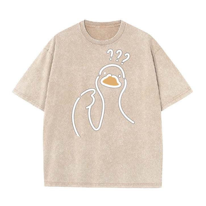 A Goose Full Of Doubts Graphic T-Shirt Summer O-Neck Short Sleeve Tee Retro Loose Casual Tops Fashion Men Women Daily Shirts