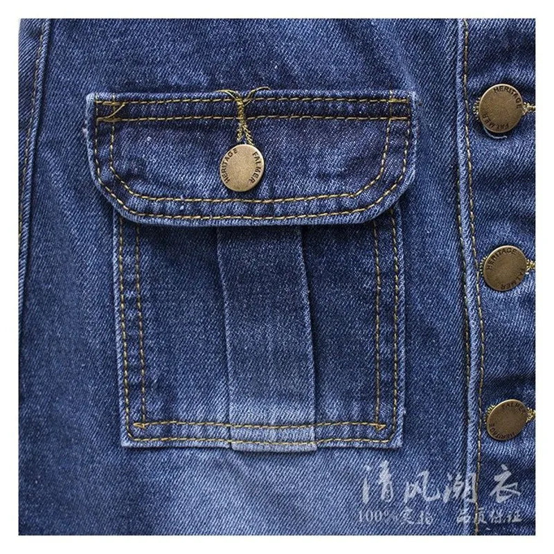 2026 Women Spring Autumn New Front Split Denim Sheath Skirts Female Single-Breasted Midi Skirts Ladies High Waist Pencil Skirts