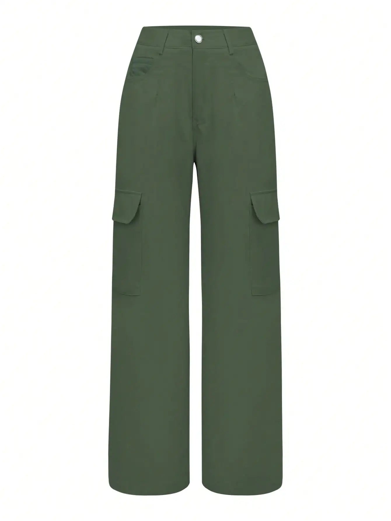 New Autumn/Winter Women's Retro Casual Solid-Color Straight-Leg Cargo Pants — Versatile Y2K Style with Side Pockets